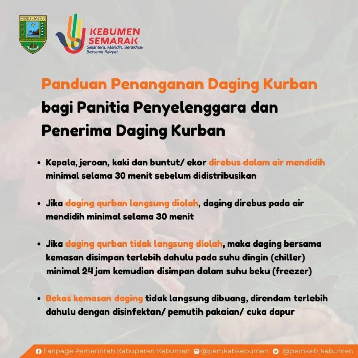 Himbauan Penanganan Daging Qurban Bagi Panitia Penyelenggara dan Penerima Daging Qurban