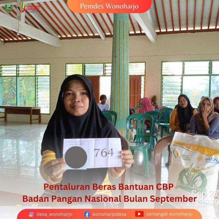 Penyaluran Beras CBP Badan Pangan Nasional di Desa Wonoharjo
