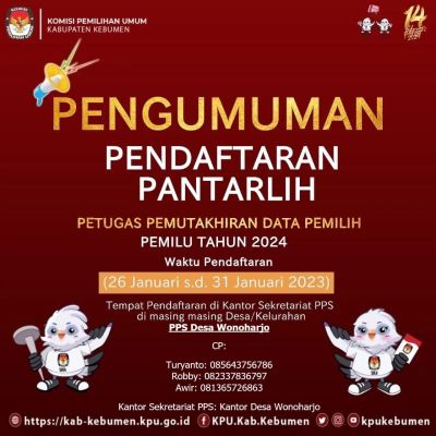 PPS Wonoharjo Buka Lowongan Pantarlih 